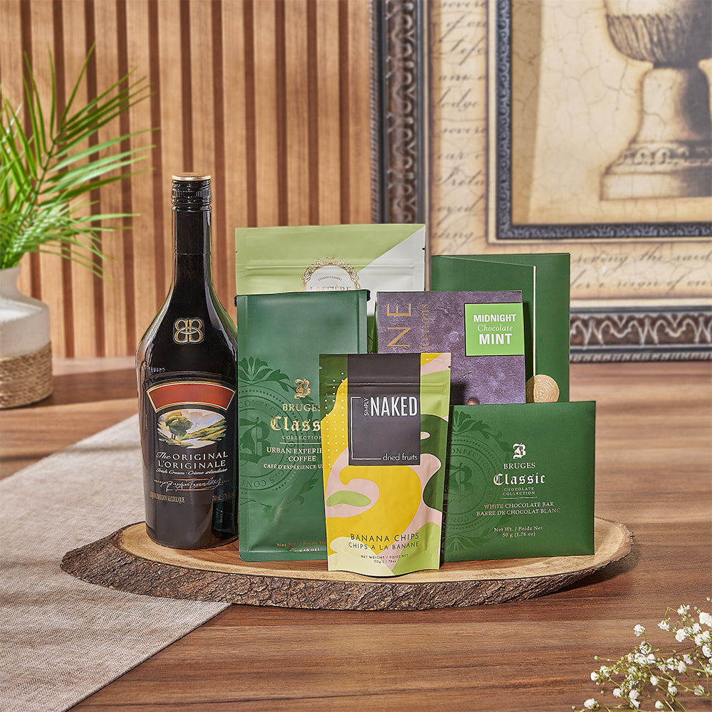 The Islington Irish Coffee Gift Basket from Connecticut Baskets is a lovely way to celebrate in style - Connecticut Delivery