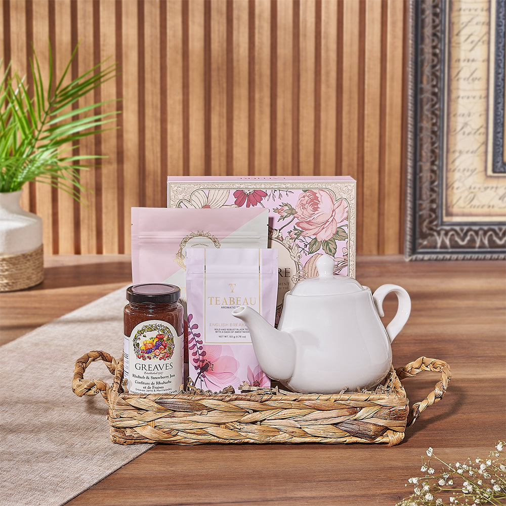Spot of Tea Gift Tray from Connecticut Baskets, enjoy a stunning gift set with enough to entertain - Connecticut Delivery