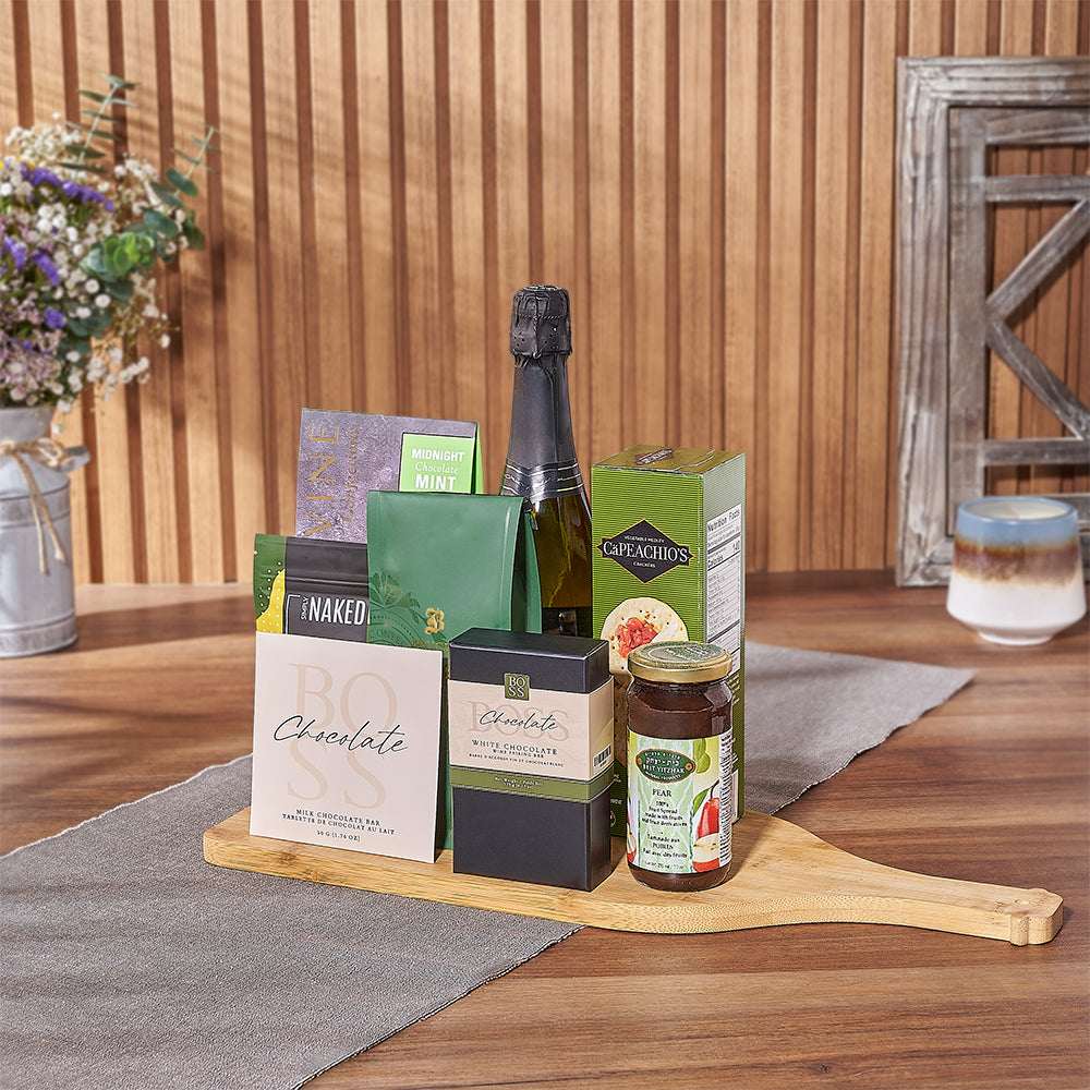 Kosher Champagne & Snacks Gift Basket from Connecticut Baskets - Champagne Gift Set - Connecticut Delivery