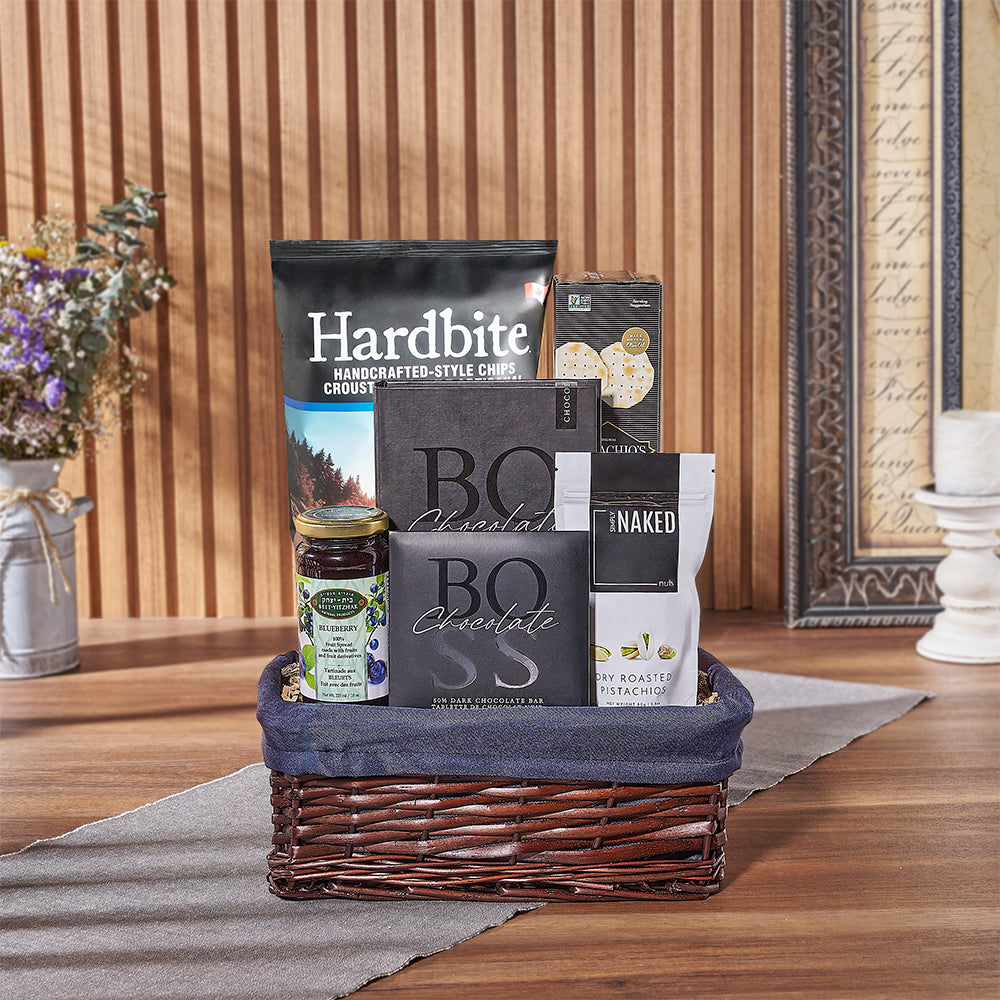 Happy Hanukkah Kosher Snack Basket from Connecticut Baskets - Connecticut Delivery