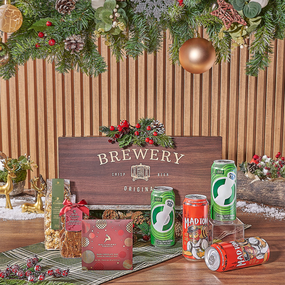 A Beer with Santa Gift Basket, beer gift, beer, christmas gift, christmas, chocolate gift, chocolate, Connecticut delivery