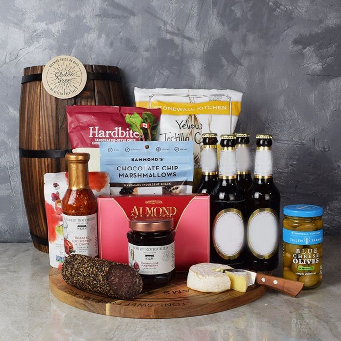 Salami and Beer Gift Basket – how the gift is presented