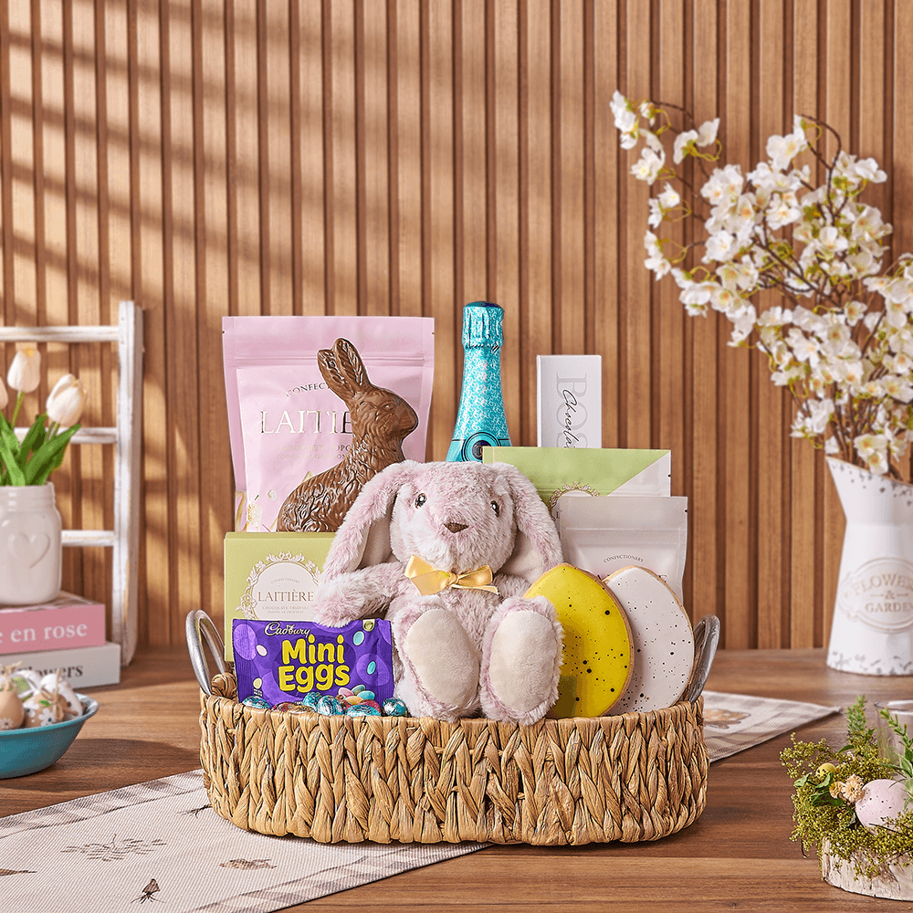 Bubbly Bunny Gift Set, sparkling wine gift, sparkling wine, champagne gift, champagne, chocolate gift, chocolate, easter gift, easter, Connecticut delivery