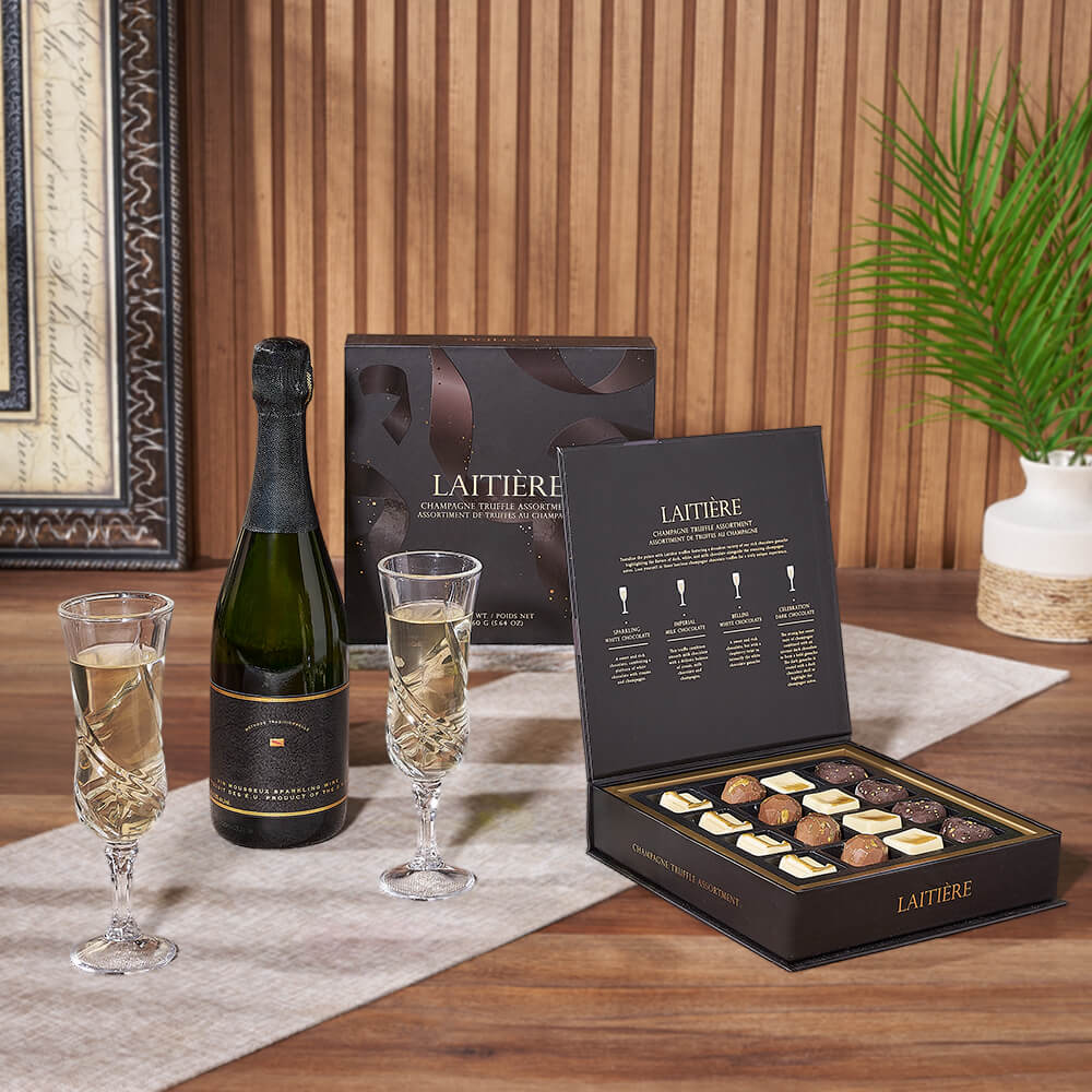 Sparkling-Inspired Chocolate Gift Basket – how the gift is presented