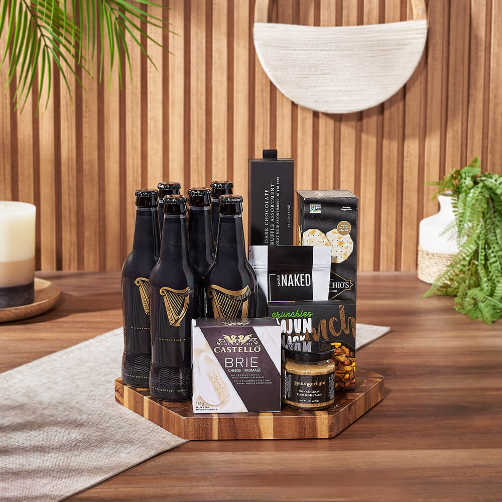 Connecticut Beer and Brie Gift Basket – how the gift is presented