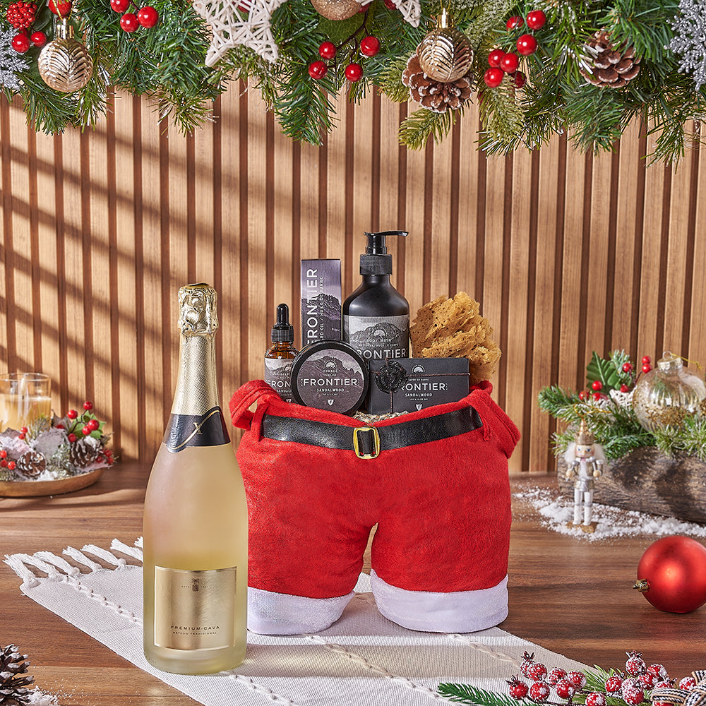 Christmas Champagne & Spa Gift Bag, christmas gift, christmas, champagne gift, champagne, sparkling wine gift, sparkling wine, spa gift, spa, mens spa gift, mens spa, Connecticut delivery