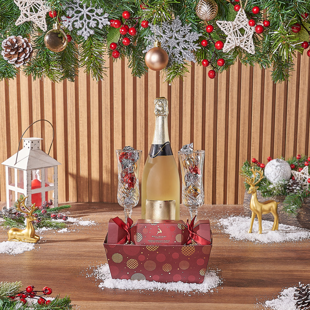 Christmas Sparkling Wine with Truffles – how the gift is presented