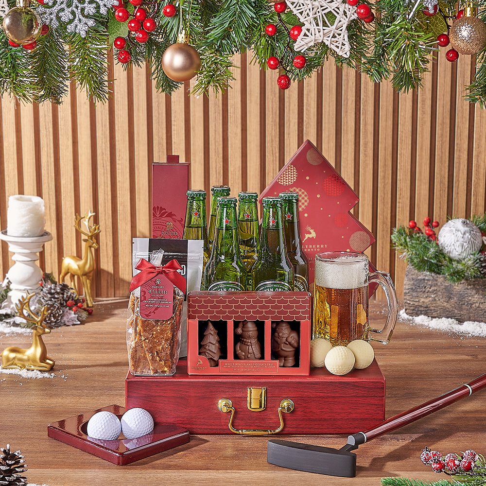 Holiday Six Bottle Beer Basket – how the gift is presented