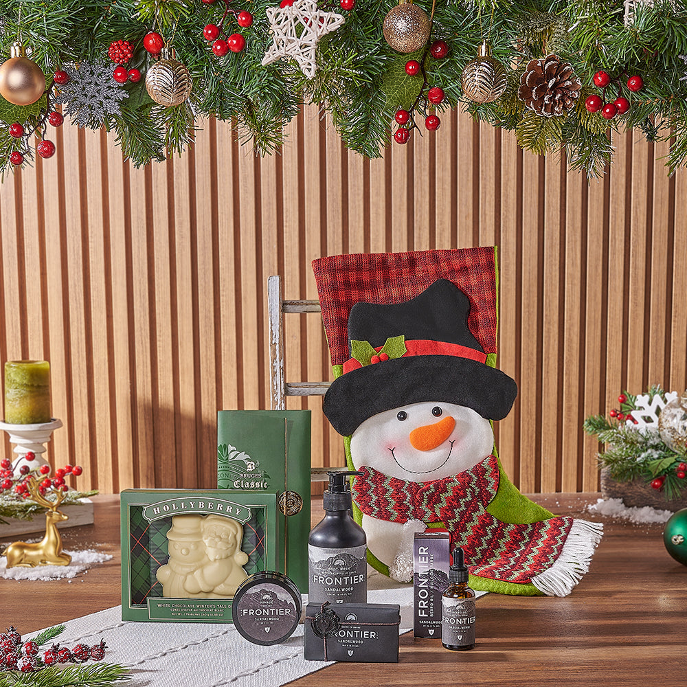 Holiday Men’s Spa Stocking, Christmas gift, Christmas, spa gift, spa, chocolate gift, chocolate, Connecticut delivery