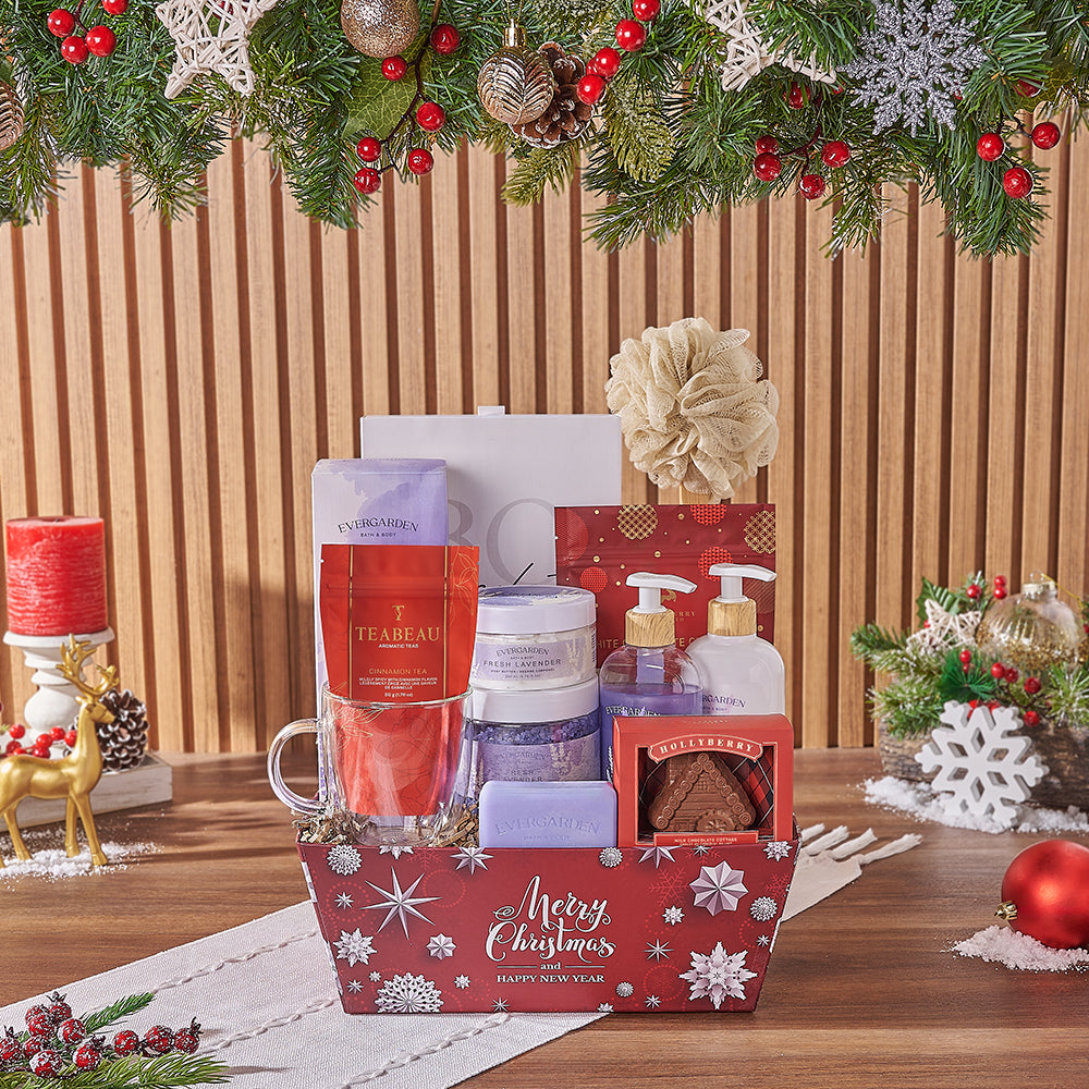 Holiday Spa Gift Tray – how the gift is presented