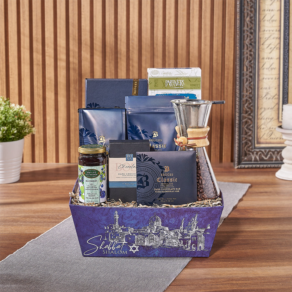 Kosher Shabbat Shalom Gift Basket – how the gift is presented