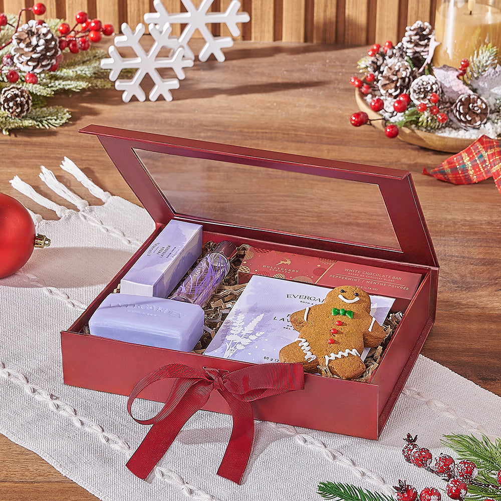 Lavender Spa Holiday Gift Box – how the gift is presented