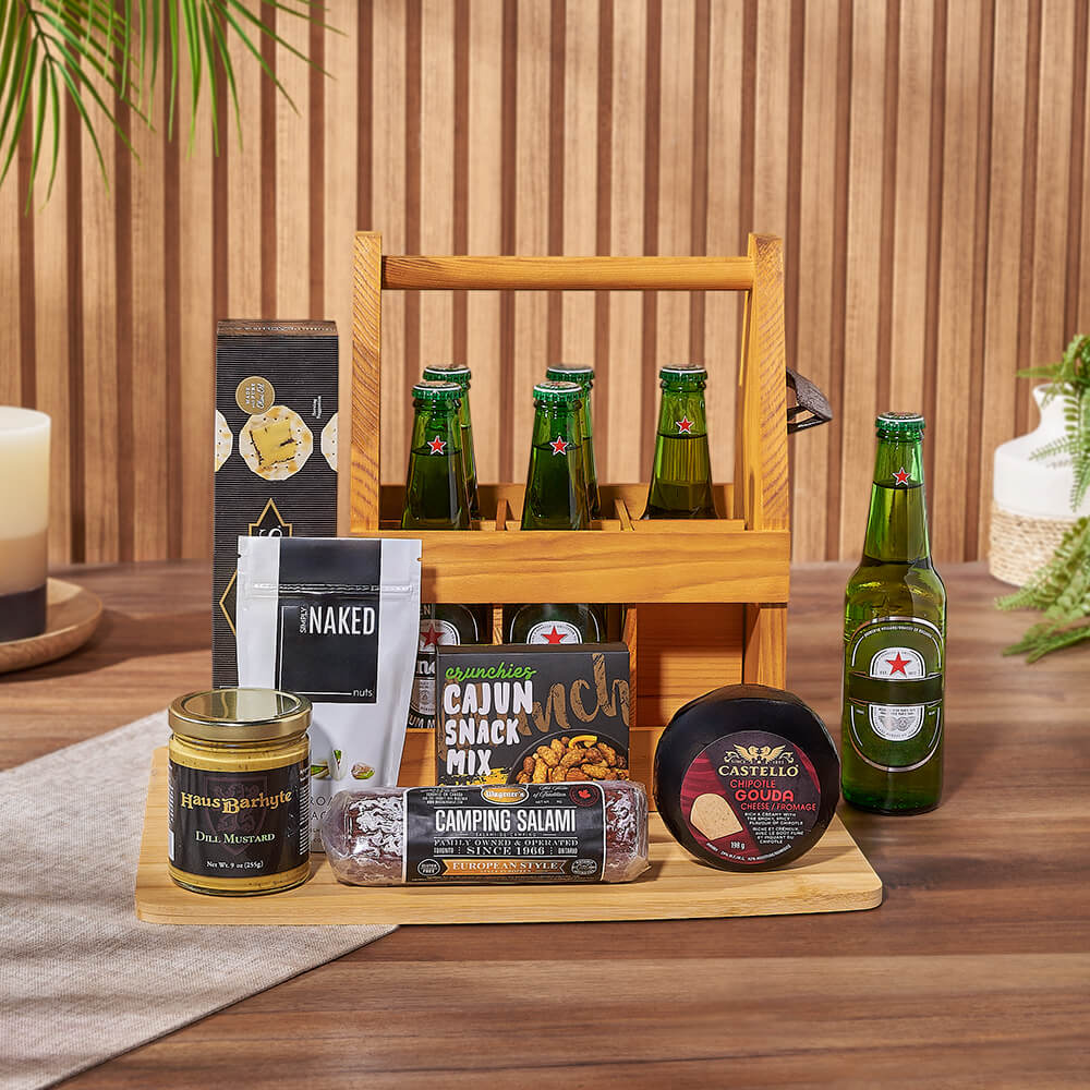 Beer and Snacks Gift Carrier – how the gift is presented
