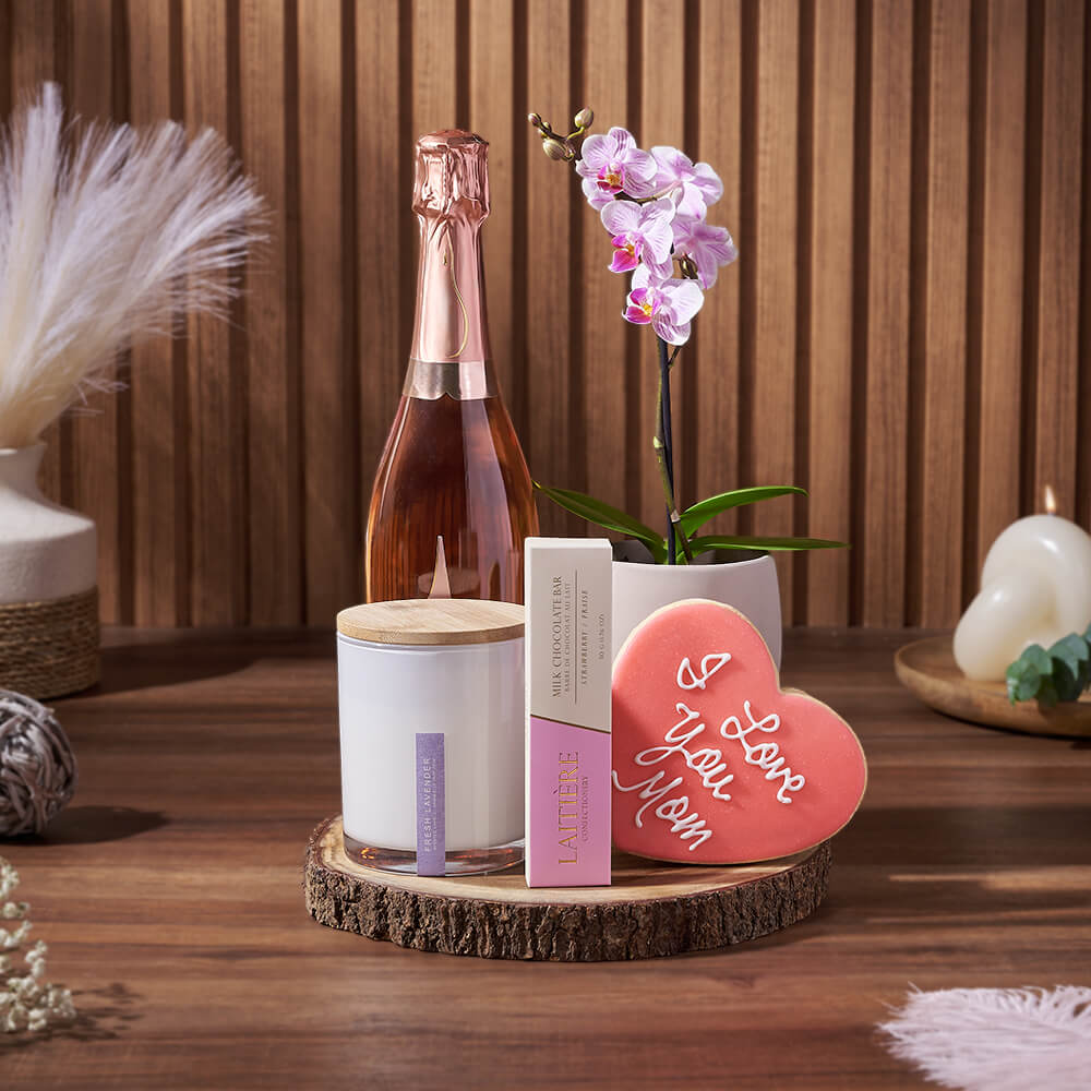 Sparkling Wine and Orchid Mother's Day – how the gift is presented