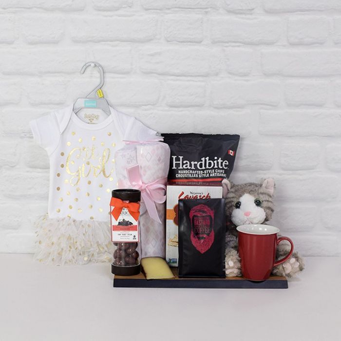 Baby Girl Snack and Apparel Gift – how the gift is presented