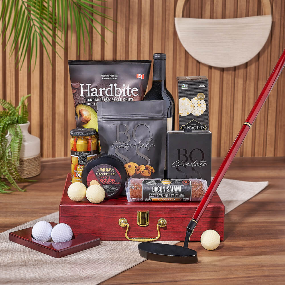 Wine Gift with Golf Set – how the gift is presented