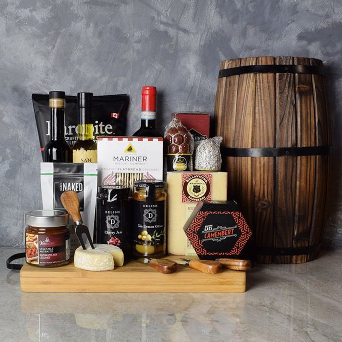 Farmhouse Wine Gift Basket – how the gift is presented