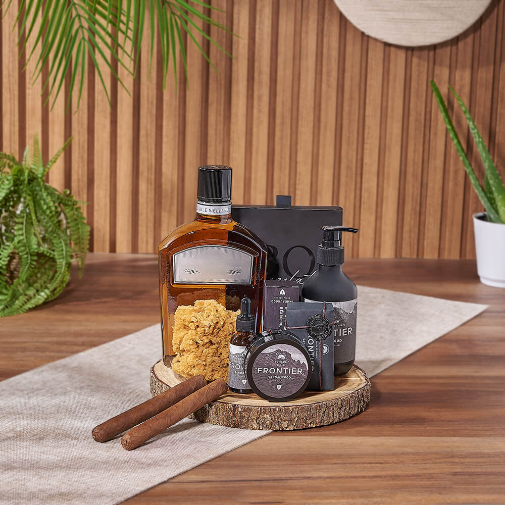 Sandalwood Liquor Gift Basket – how the gift is presented