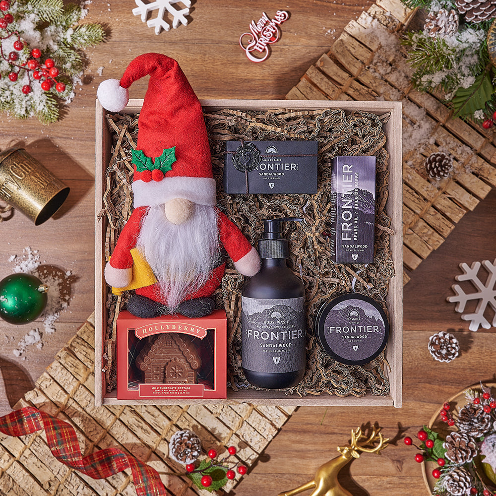 Santa’s Spa Gift Crate For Men, Christmas gift, Christmas, spa gift, spa, chocolate gift, chocolate, Connecticut delivery