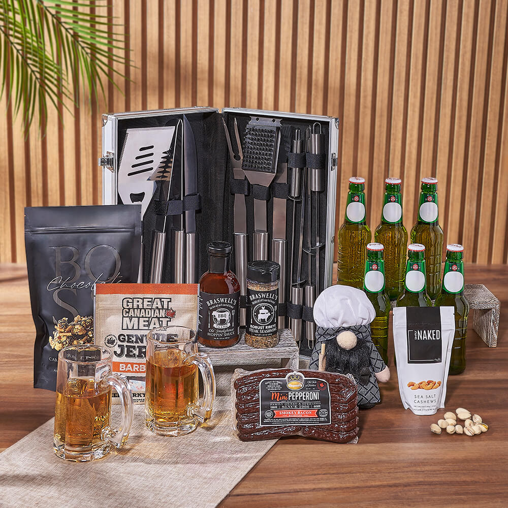 Beer and BBQ Treats Gift Basket – how the gift is presented