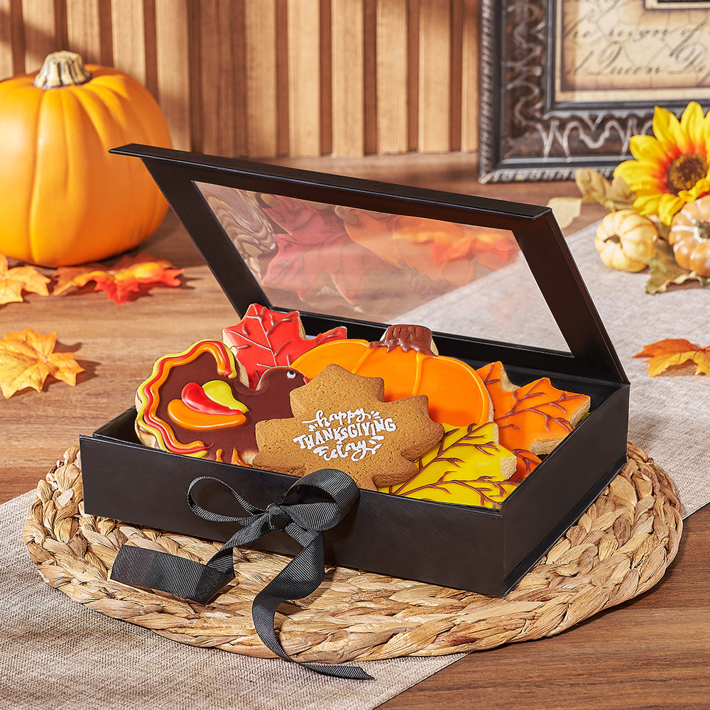 Handcrafted Thanksgiving Cookies Gift Basket – how the gift is presented