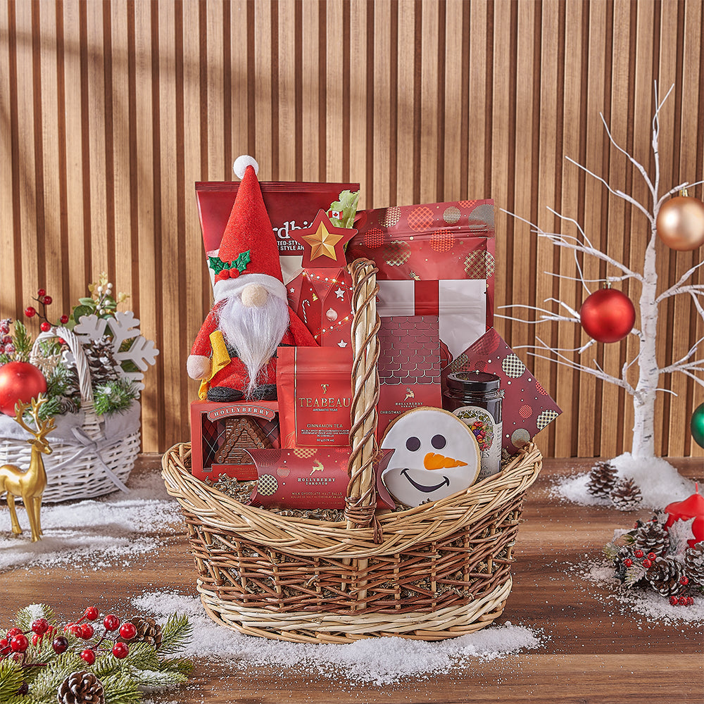 Festive Holiday Snack Gift Tray – how the gift is presented