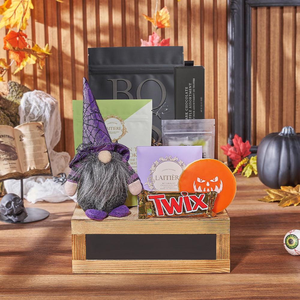 Halloween Chocolate Gift Basket – how the gift is presented