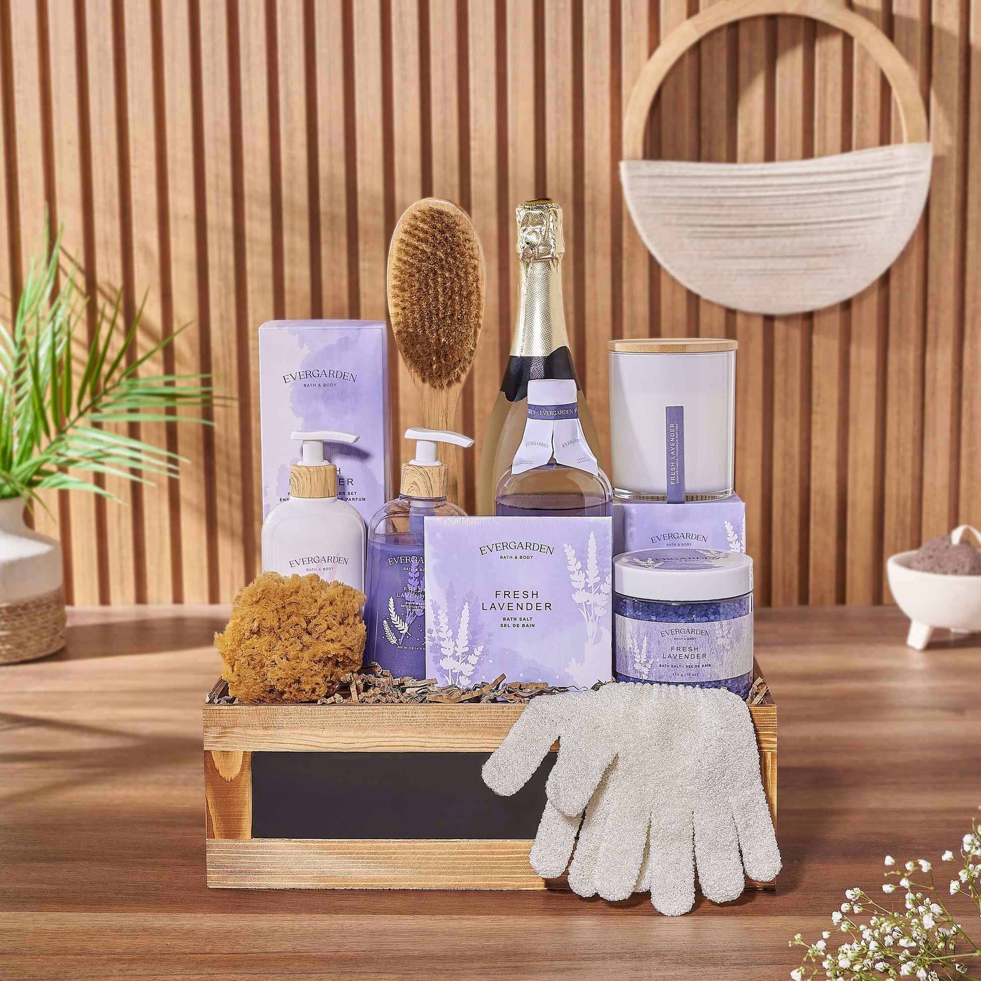 With the Deluxe Lavender & Champagne Spa Gift Set from Connecticut Baskets - Connecticut delivery 