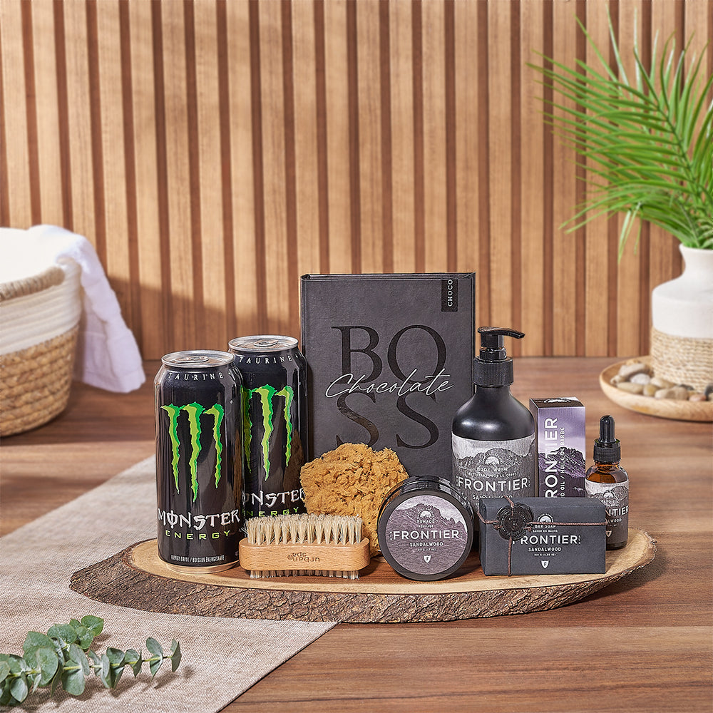 Sandalwood Spa Set with Energy Drinks – how the gift is presented