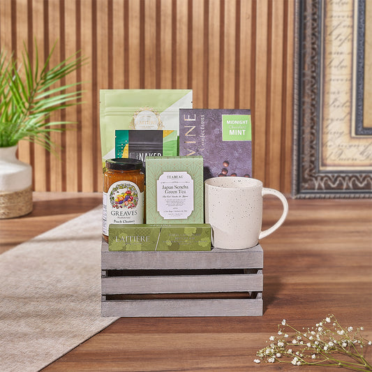 Elevate your teatime experience with the Snacks for Teatime Gift Crate, Connecticut delivery 