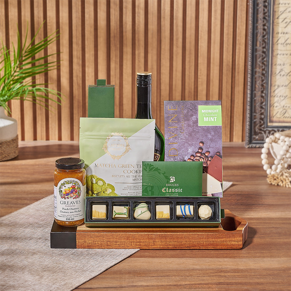 Chocolate Mint and Vodka Gift Basket – how the gift is presented