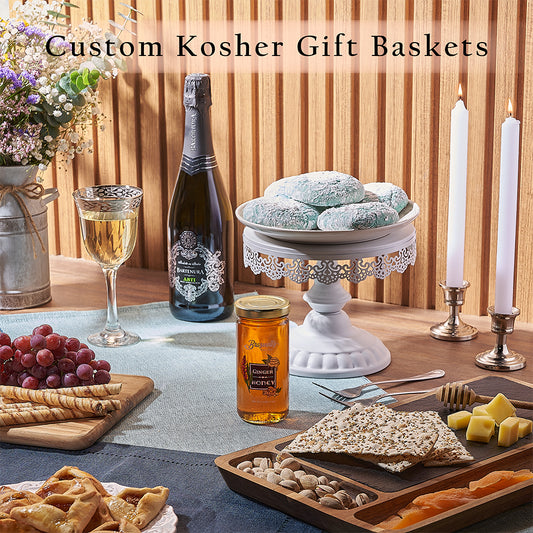 Make this year's Hanukkah, Purim, or any joyous occasion even more special with our Custom Kosher Gift Basket - Connecticut Baskets