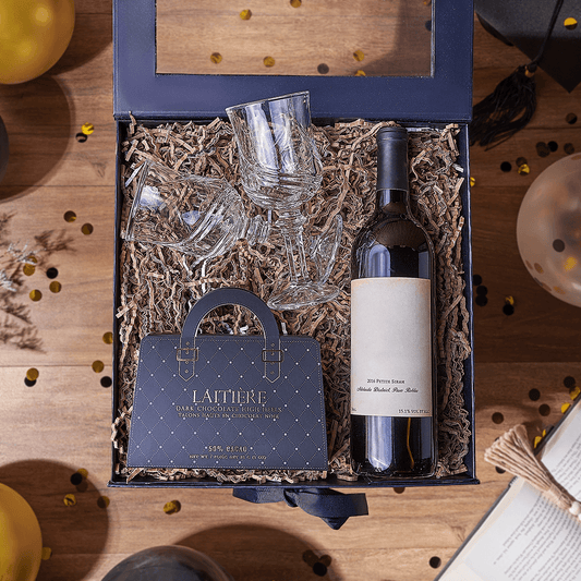 Graduation Wine Gift Box, graduation gift, graduation, wine gift, wine, chocolate gift, chocolate, Connecticut delivery