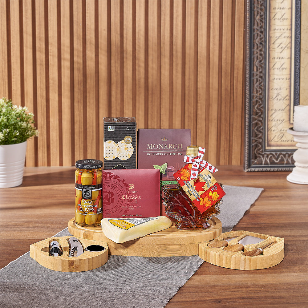 Maple Syrup and Chocolate Basket – how the gift is presented