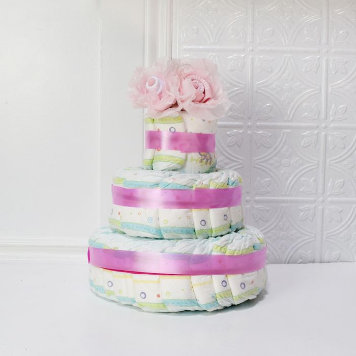 Baby Girl Diaper Cake Gift Set from Connecticut Baskets - Connecticut Delivery