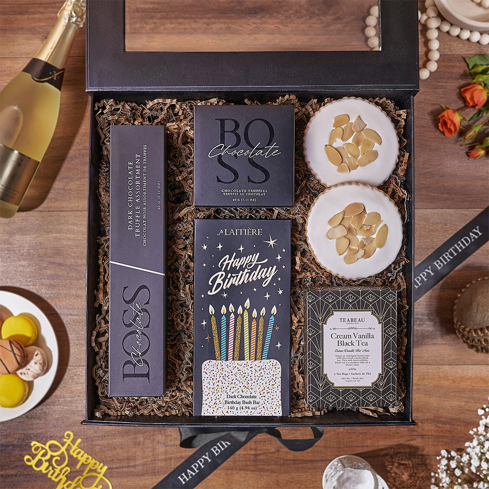 Birthday Truffle and Tea Box – how the gift is presented