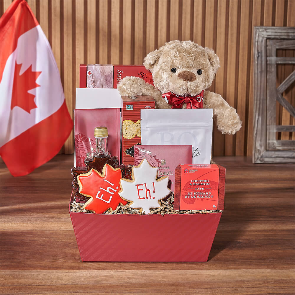 Canada Day Seafood & Snack Gift, canada day gift, canada day, seafood gift, seafood, cookie gift, cookie, Connecticut delivery