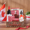 Canada Day Snack Basket, canada day gift, canada day, wine gift, wine, cookie gift, cookie, Connecticut delivery