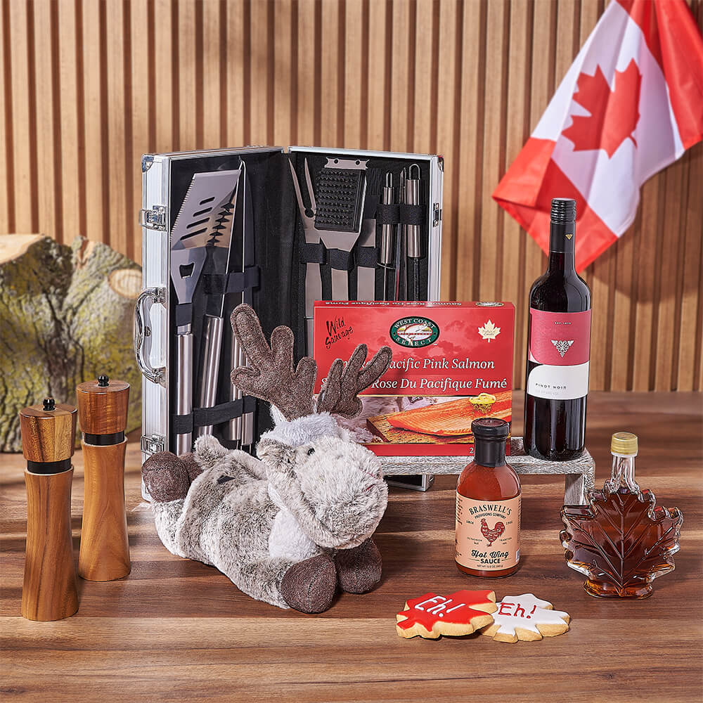 Canada Day Wine & Grilling Gift, wine gift, wine, grill gift, grill, canada day gift, canada day, Connecticut delivery