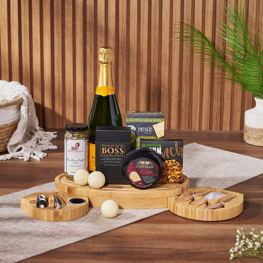 Cheese & Champagne Celebration Gift Set, champagne gift, champagne, sparkling wine gift, sparkling wine, cheese board gift, cheese board, Connecticut delivery