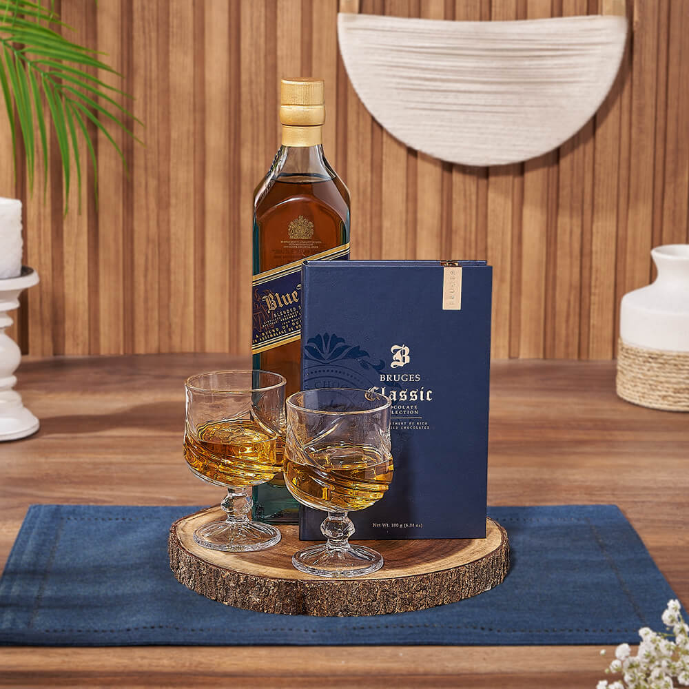 Whiskey and Chocolates Gift Box – how the gift is presented