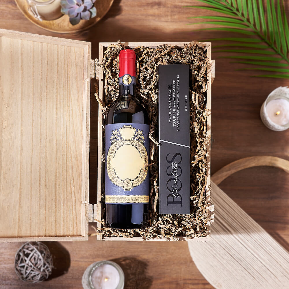 Luxury Wine and Truffle Gift – how the gift is presented