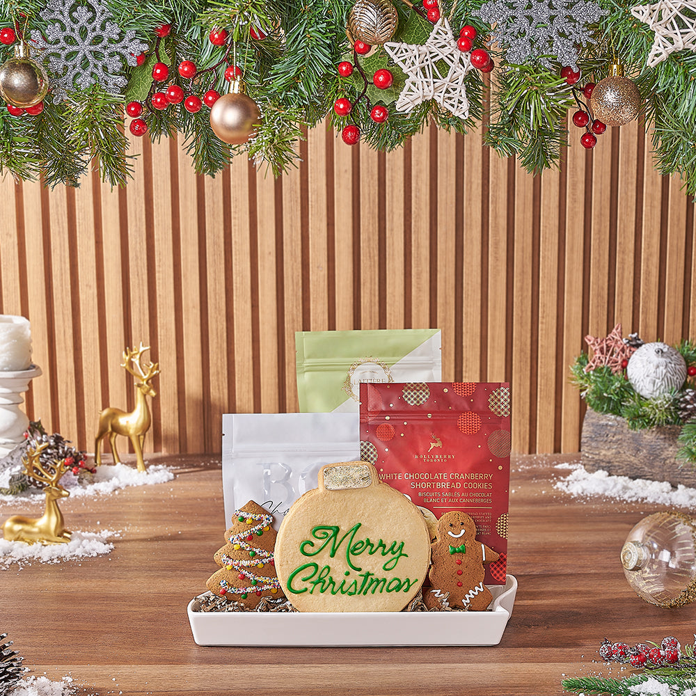 Hand Decorated Holiday Cookies Gift Basket – how the gift is presented