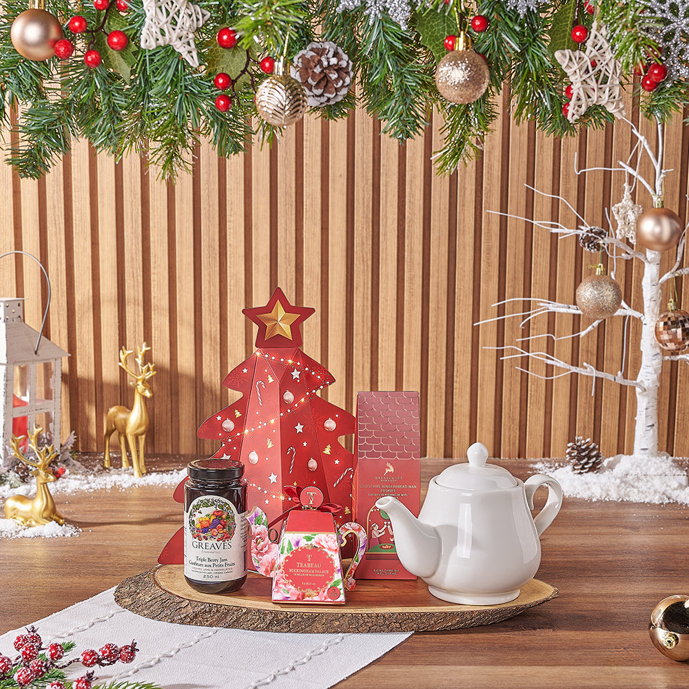 Holiday Truffle and Tea Gift Basket – how the gift is presented