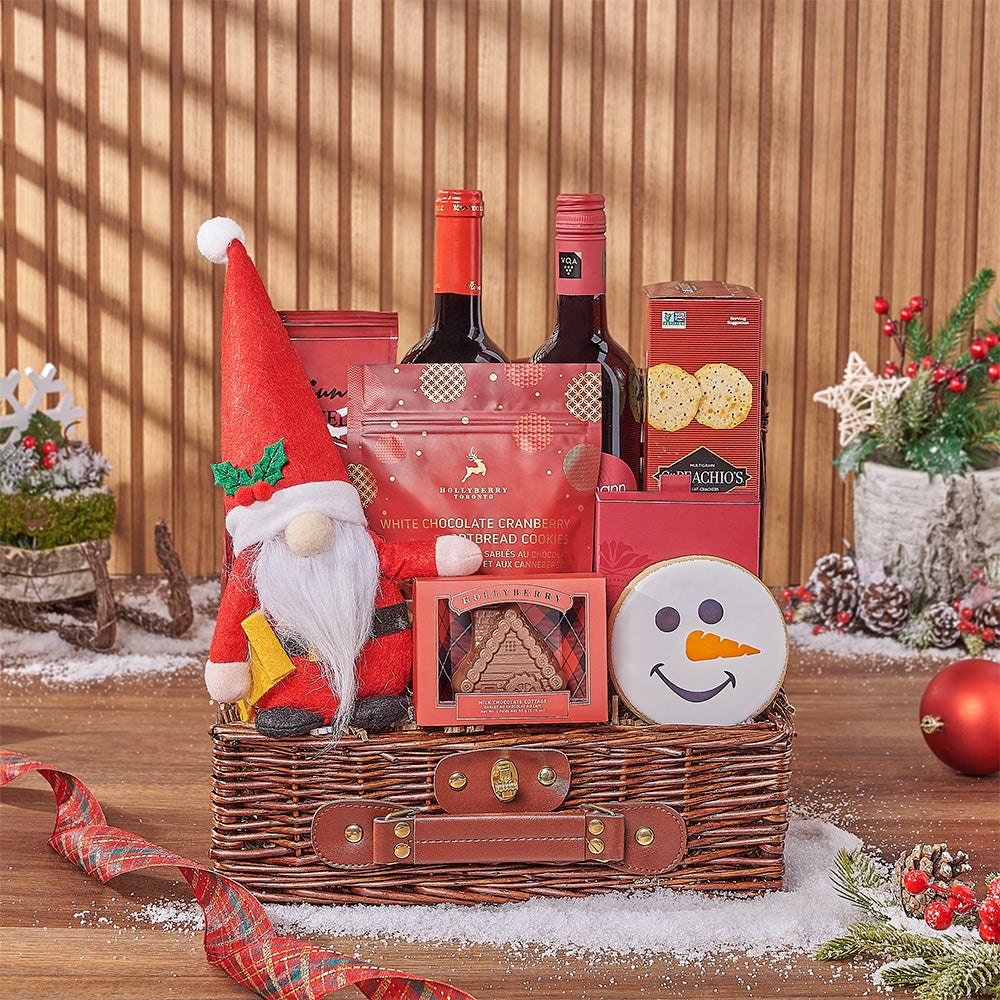 Christmas Wine Pairing Basket, wine gift, wine, chocolate gift, chocolate, christmas gift, christmas, Connecticut delivery