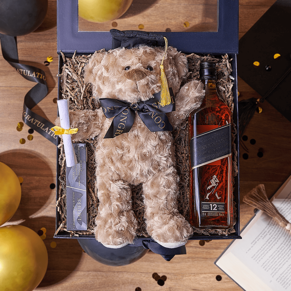 Congratulations Grad Liquor Box, liquor gift, liquor, chocolate gift, chocolate, graduation gift, graduation, Connecticut delivery