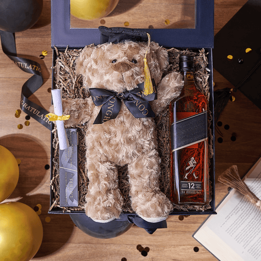 Congratulations Grad Liquor Box, liquor gift, liquor, chocolate gift, chocolate, graduation gift, graduation, Connecticut delivery