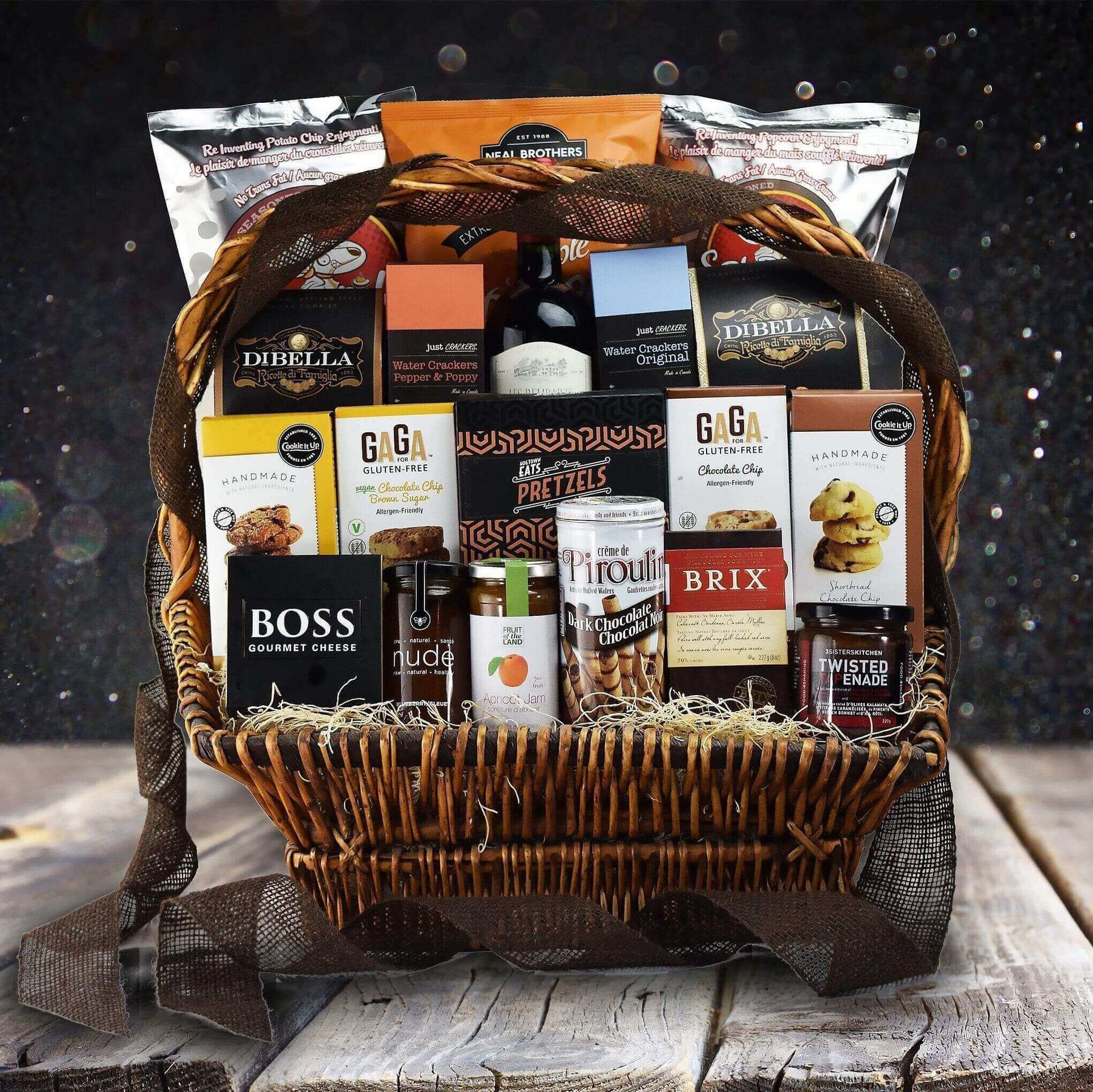 Deluxe Purim Gift Basket from Connecticut Baskets - Wine Gift Set - Connecticut Delivery.