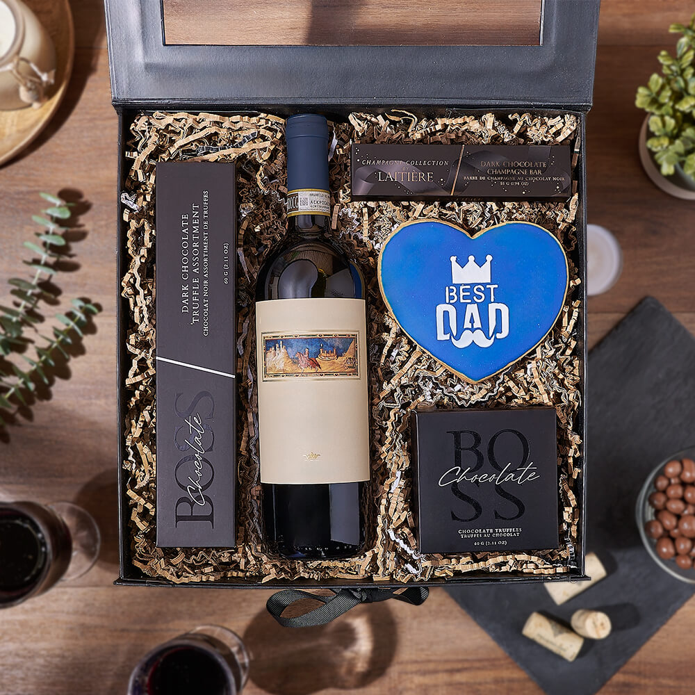 Father’s Day Wine & Sweets Box, wine gift, wine, chocolate gift, chocolate, fathers day gift, fathers day, Connecticut delivery