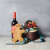 Gingerbread Man & Wine Gift Set from Connecticut Baskets - Connecticut Delivery